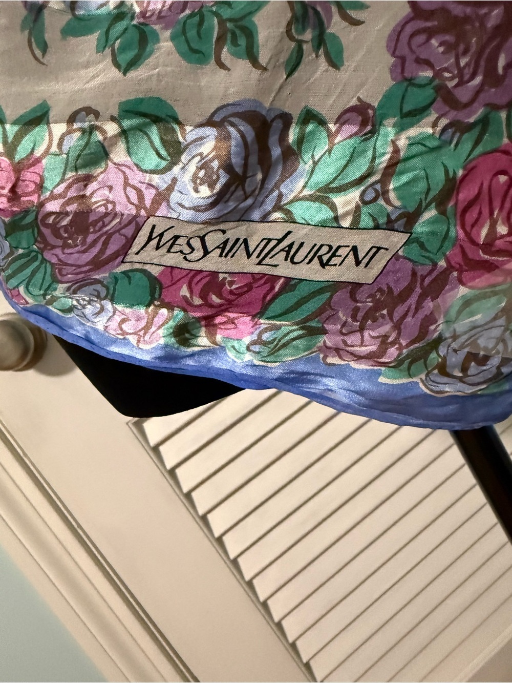 Yves Saint Laurent Floral Silk 💯 silk Scarf Multicolor! Like New - Picture 4 of 7